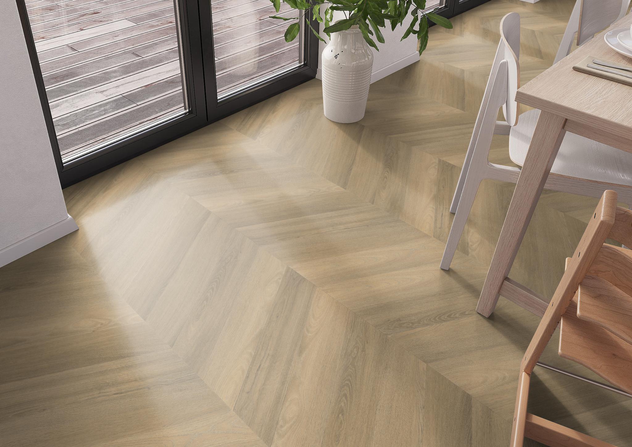 AMBIANT Spigato Natural Hongaarse punt - PVC Lijm vloer