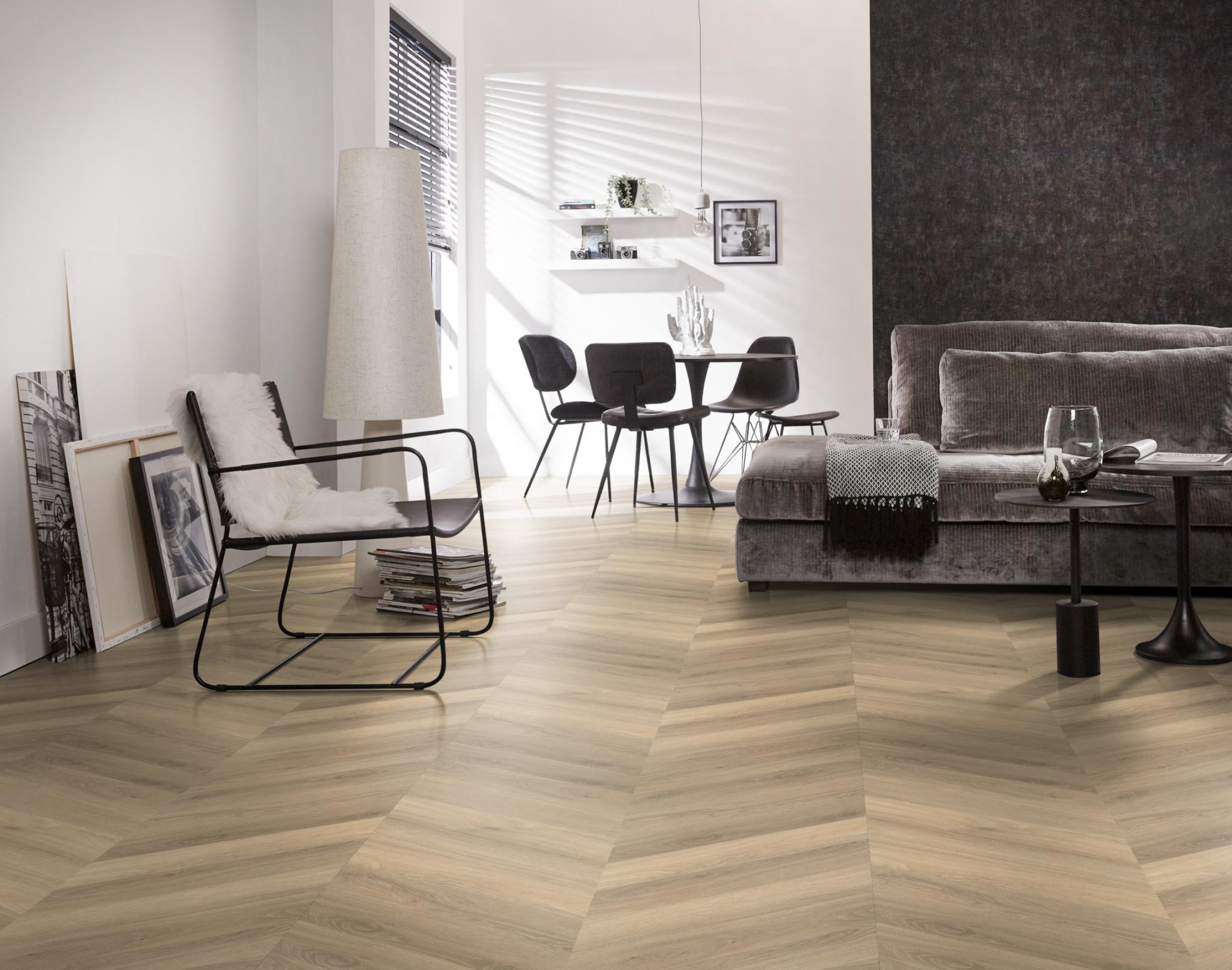 AMBIANT Spigato Beige Hongaarse punt - PVC Lijm vloer