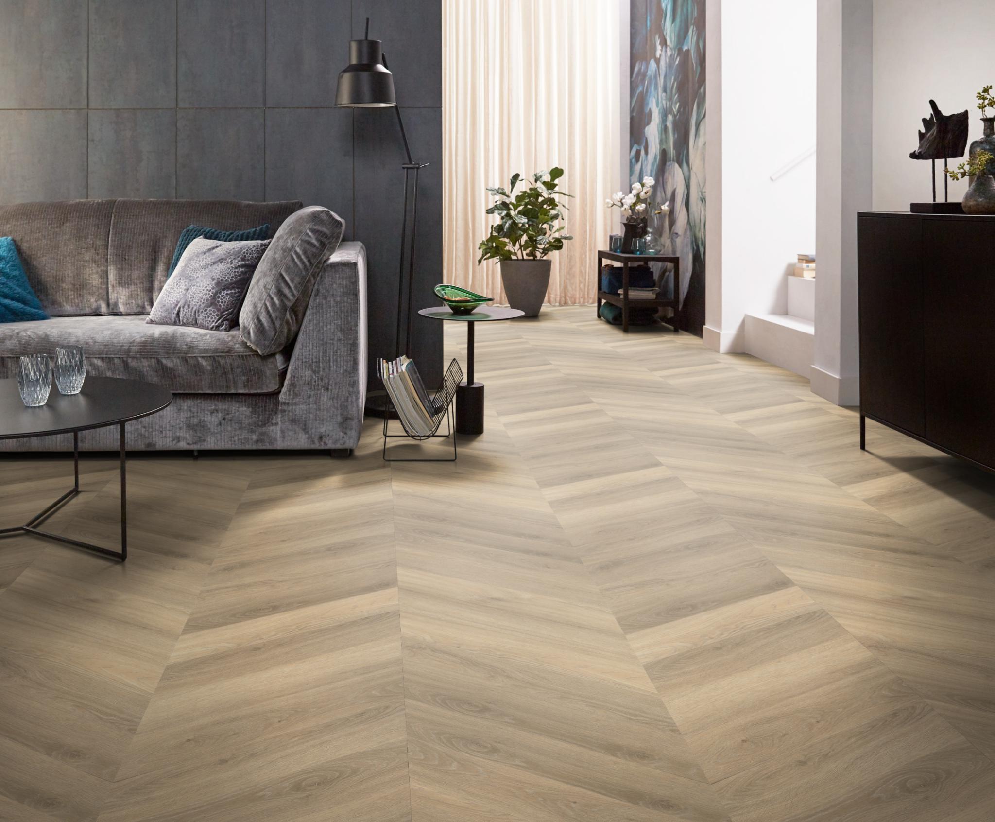 AMBIANT Spigato Beige Hongaarse punt - PVC Lijm vloer