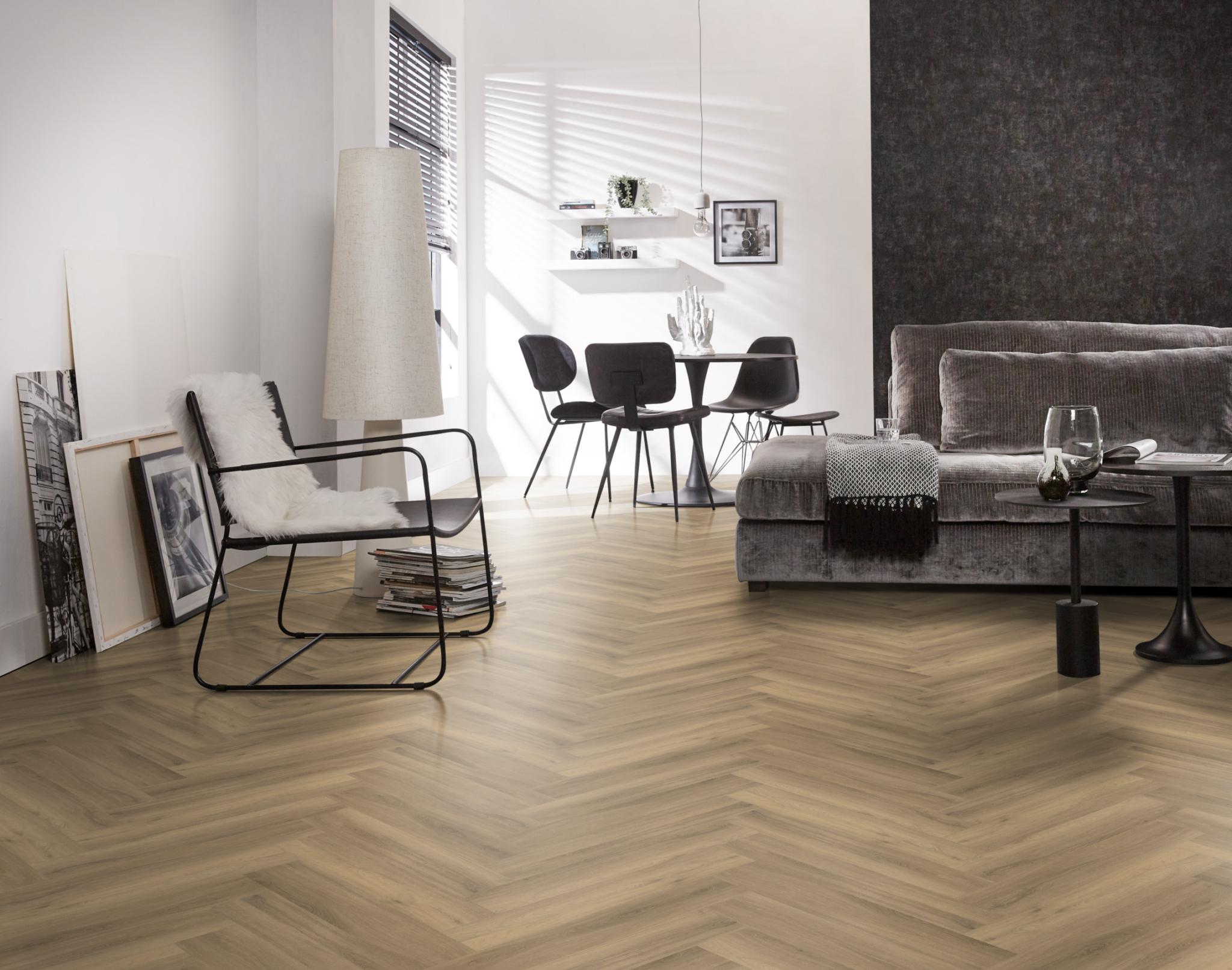 AMBIANT Spigato Natural Visgraat - PVC Lijm vloer