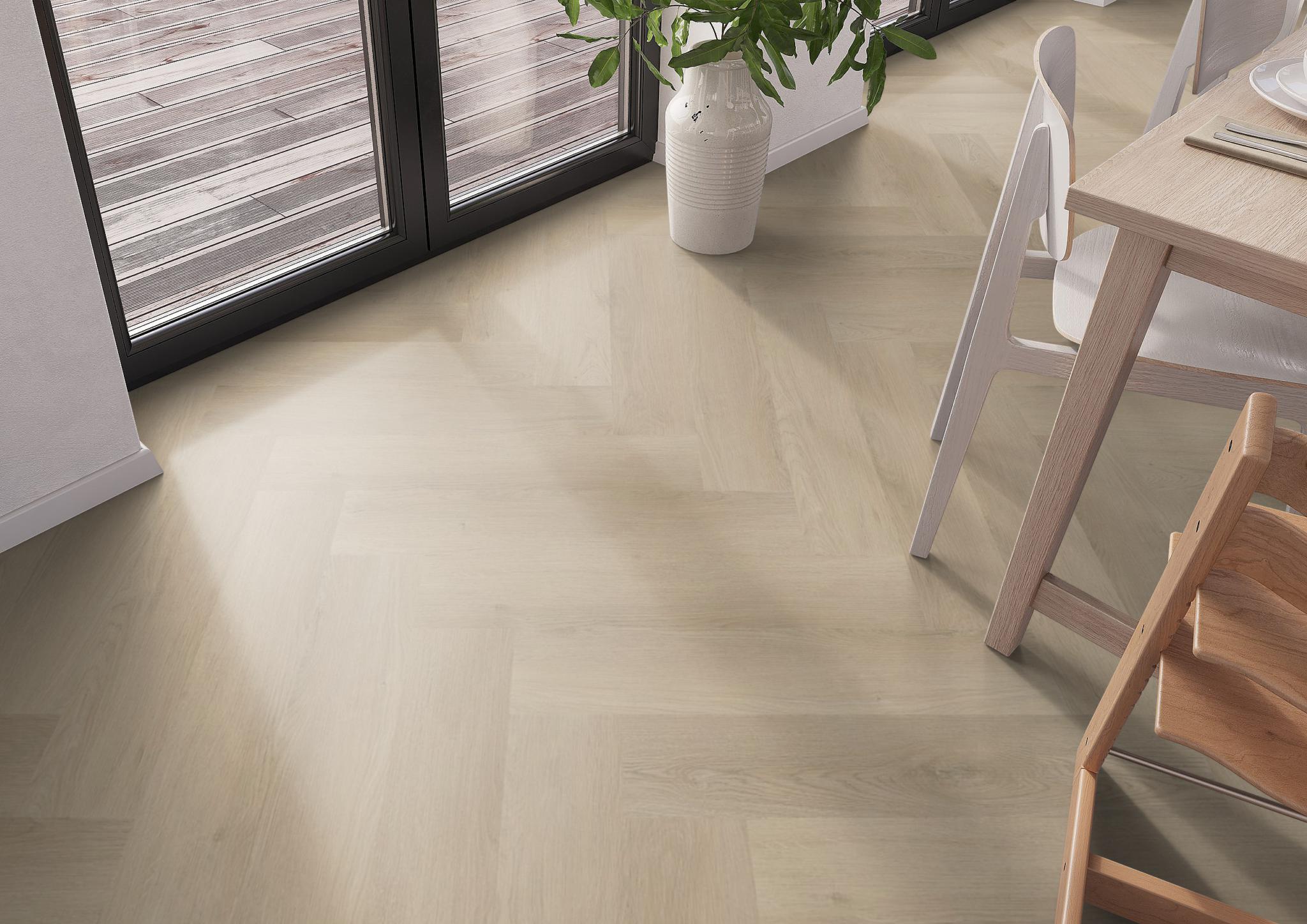 AMBIANT Spigato Navaro Beige Visgraat - PVC Lijm vloer
