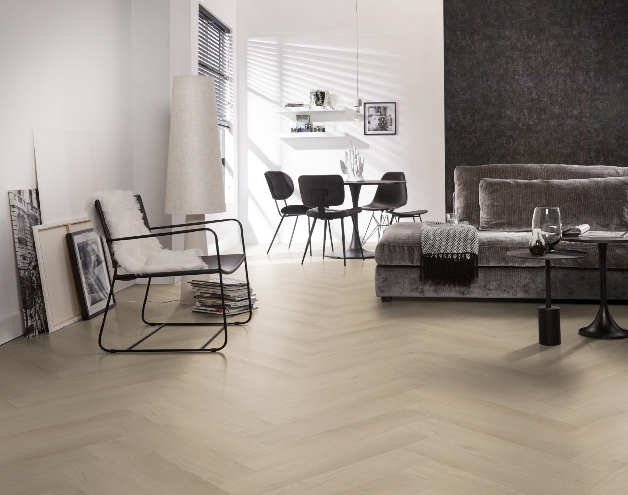 AMBIANT Spigato Navaro Beige Visgraat - PVC Lijm vloer